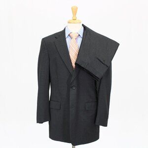 Hart Schaffner Marx 42L 36x29 Gray Solid 2-Button Suit R269